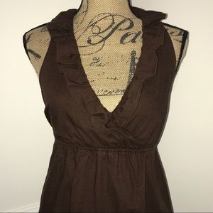 Brown ruffle dress